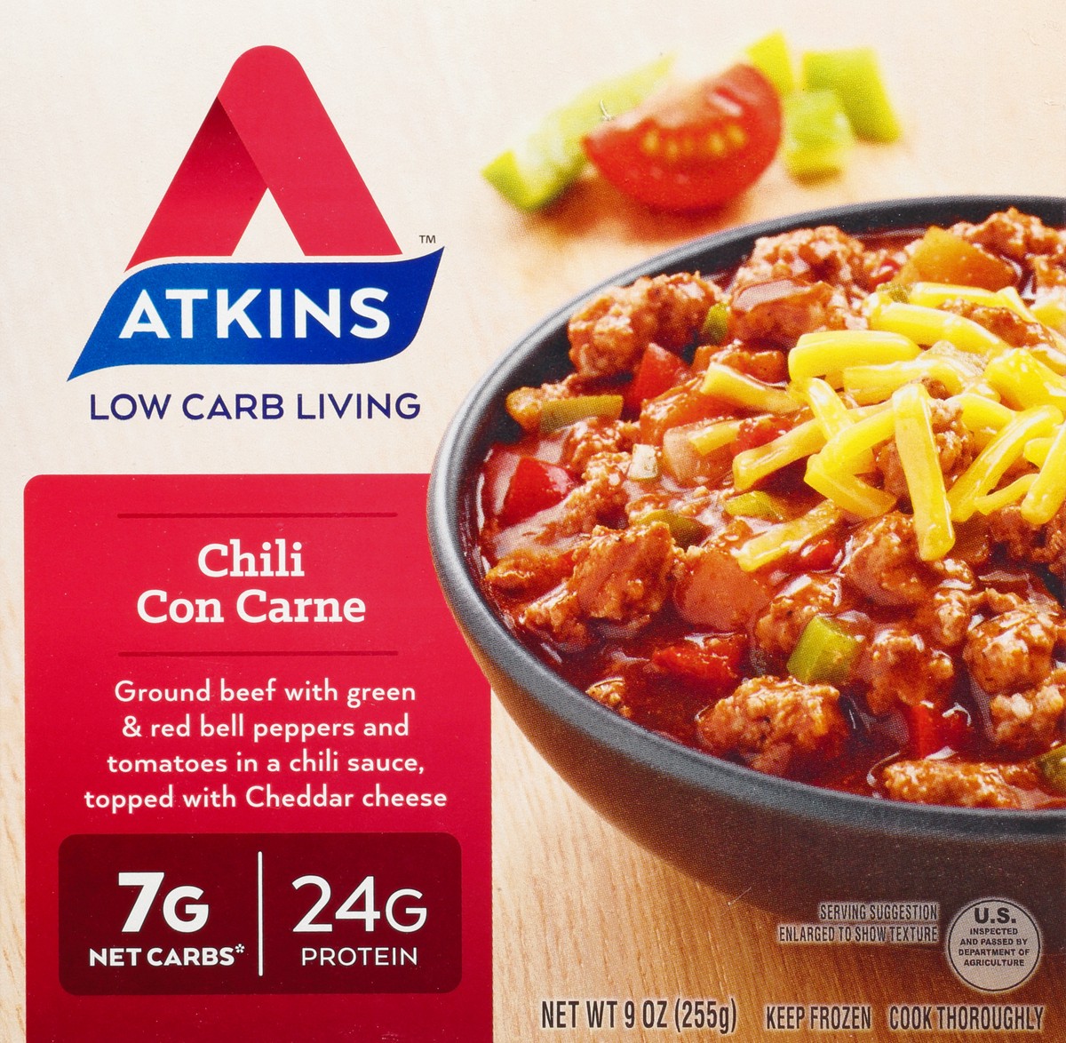 slide 7 of 13, Atkins Chili Con Carne, 9 oz