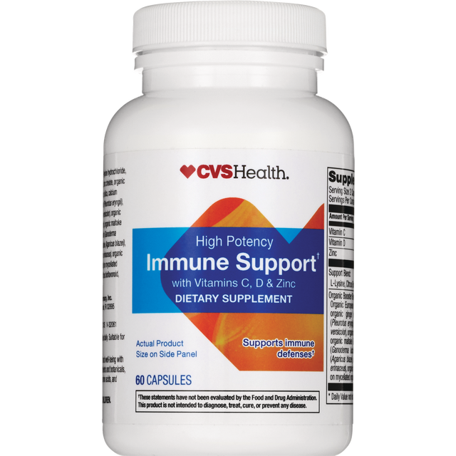 slide 1 of 1, Cvs Health High Potency Immune Support Capsules, 60 Ct, 60 ct