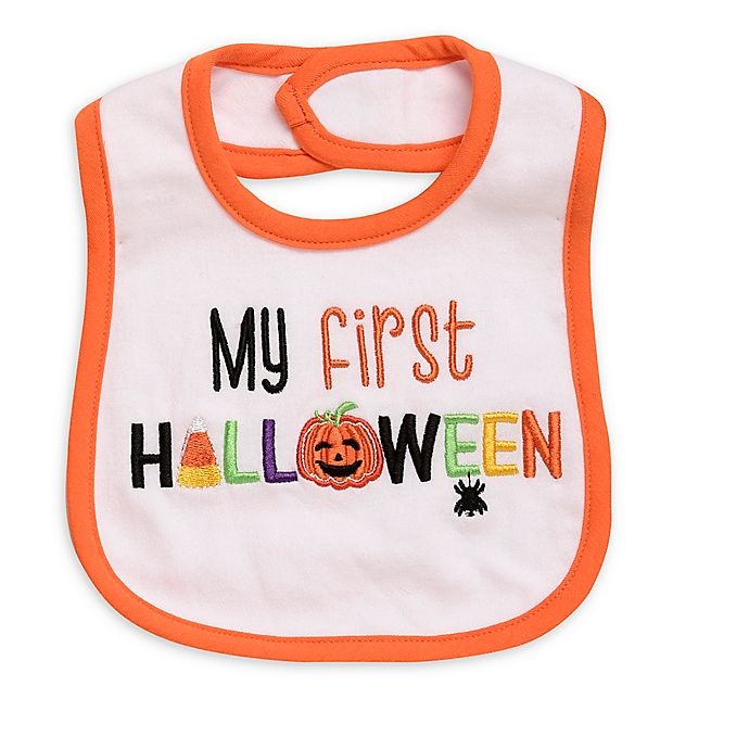 slide 1 of 1, Baby Starters My First Halloween'' Embroidered Bib'', 1 ct