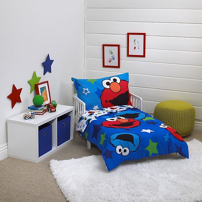 slide 1 of 6, Sesame Street Awsome Buds Toddler Bedding Set, 4 ct