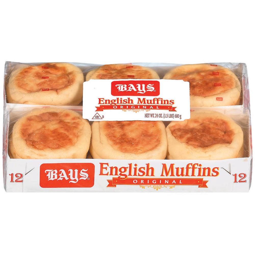 slide 1 of 4, Bays Plain English Muffins 12 Count, 24 oz