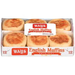 Bays Plain English Muffins 12 Count