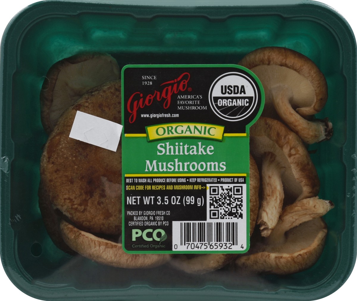 slide 4 of 4, Giorgio Organic Shiitake Mushrooms, 3.5 oz