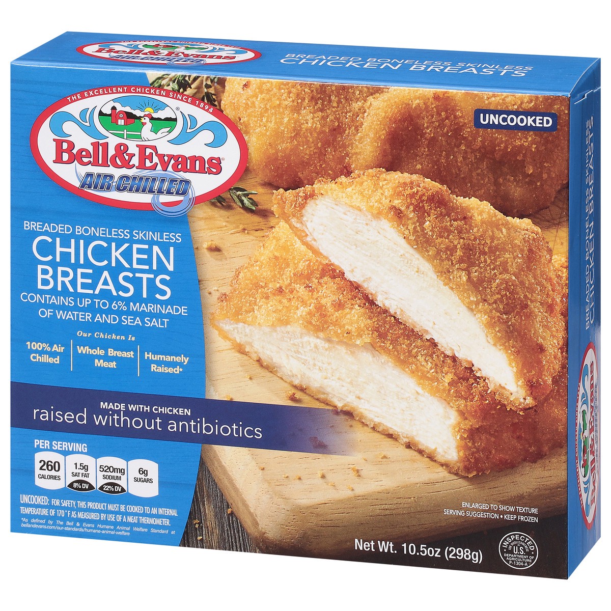 slide 2 of 14, Bell & Evans Breaded Boneless Skinless Uncooked Chicken Breasts 10.5 oz, 10.5 oz