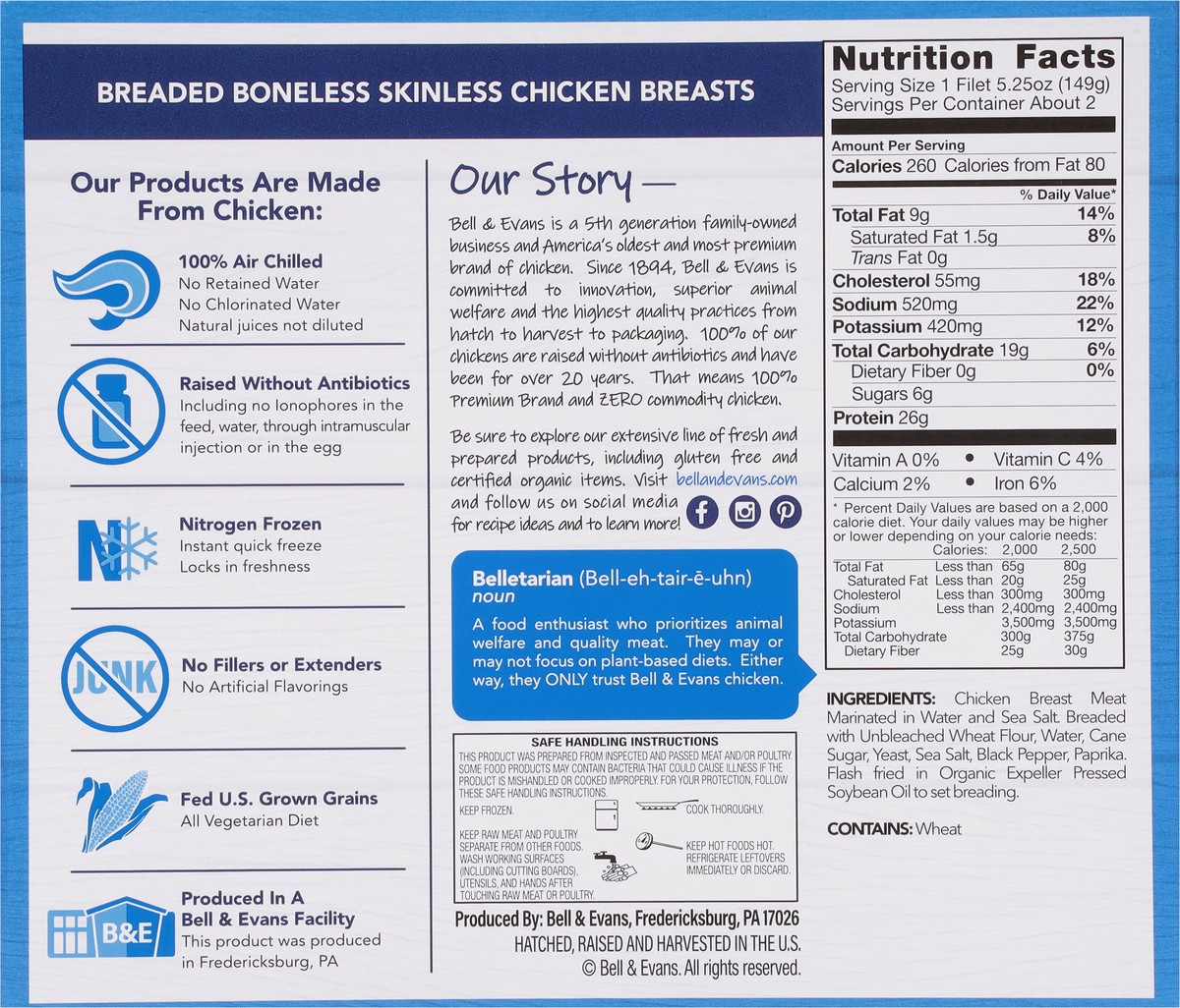 slide 7 of 14, Bell & Evans Breaded Boneless Skinless Uncooked Chicken Breasts 10.5 oz, 10.5 oz