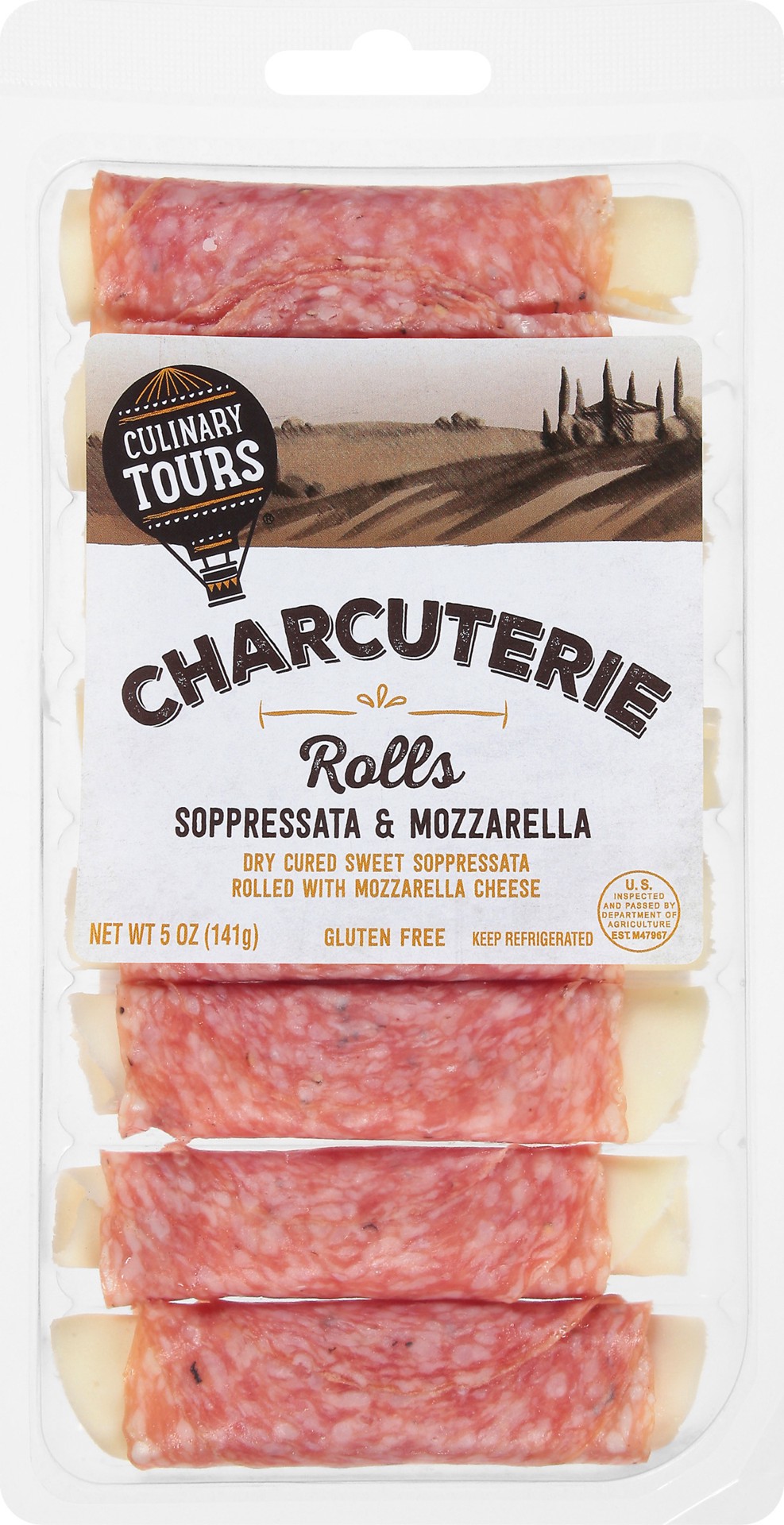 slide 1 of 1, Culinary Tours Soppressata & Mozzarella Rolls, 5 oz