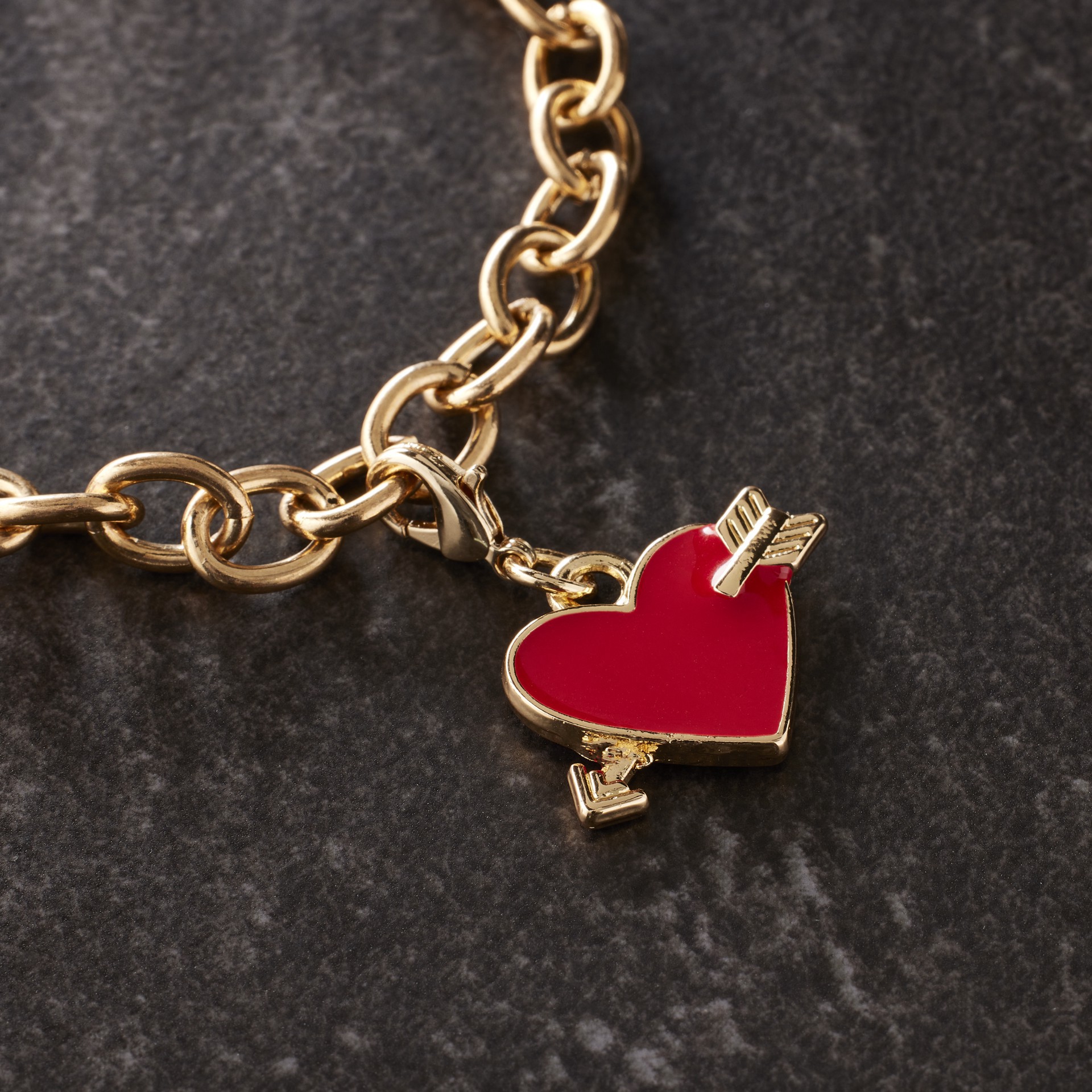 slide 2 of 3, Red Heart With Arrow Charm By Bead Landing, 16 mm charm diameter