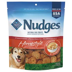 Blue Buffalo Nudges Homestyle Natural Dog Treats, Made in the USA with Real Chicken, Peas, and Carrots, 16-oz Bag