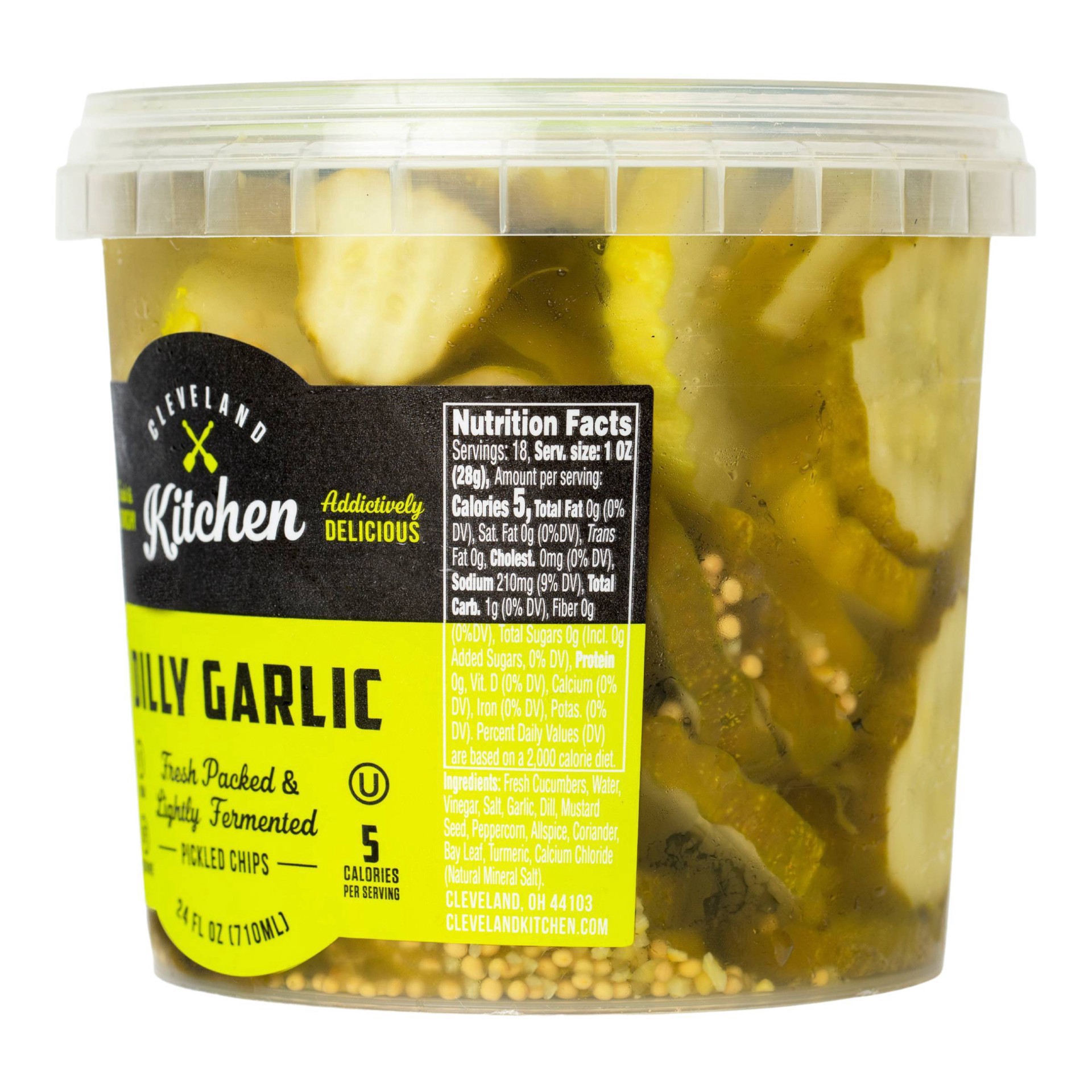 slide 2 of 11, Cleveland Kitchen Dilly Garlic Pickle Chips - 24 fl oz, 24 fl oz