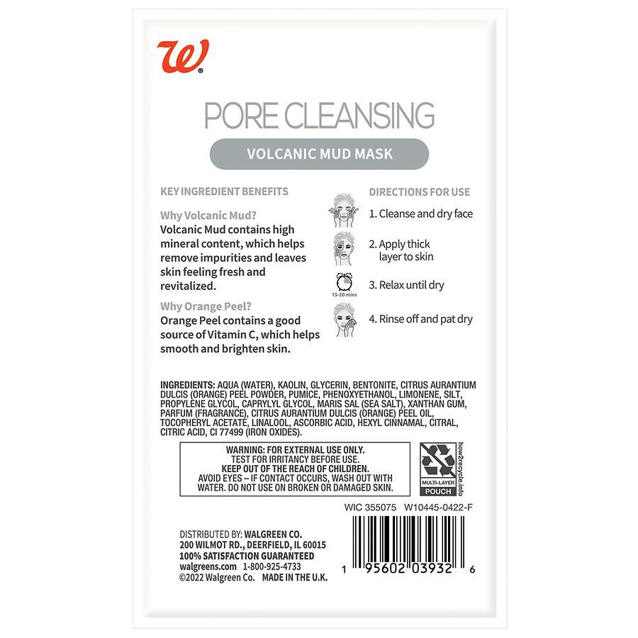 slide 2 of 2, Walgreens Volcanic Mud and Orange Oil Pore Minimizing Mud Mask, 0.5 fl oz