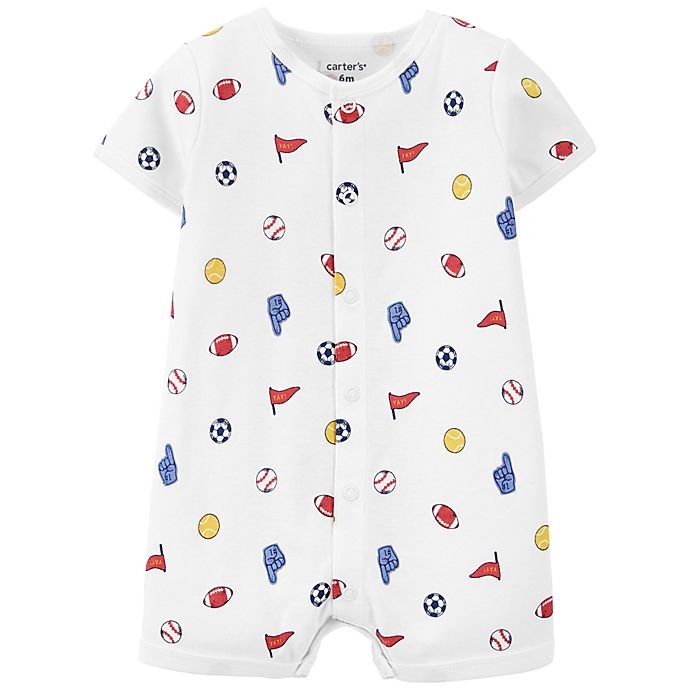 slide 1 of 1, carter's Sports Print Snap-Up Romper, 1 ct