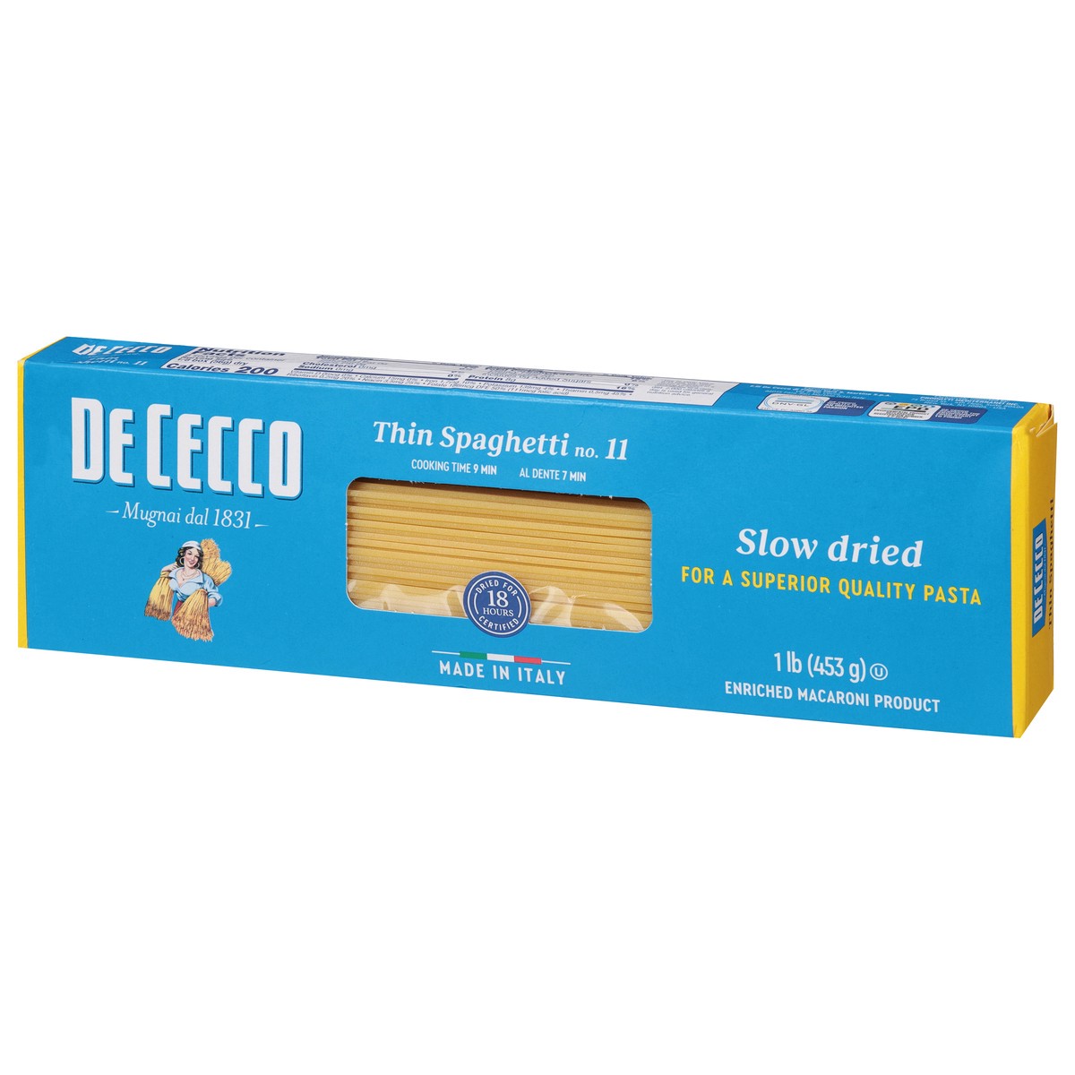 slide 4 of 9, De Cecco No.11 Slow Dried Thin Spaghetti 1 lb, 16 oz