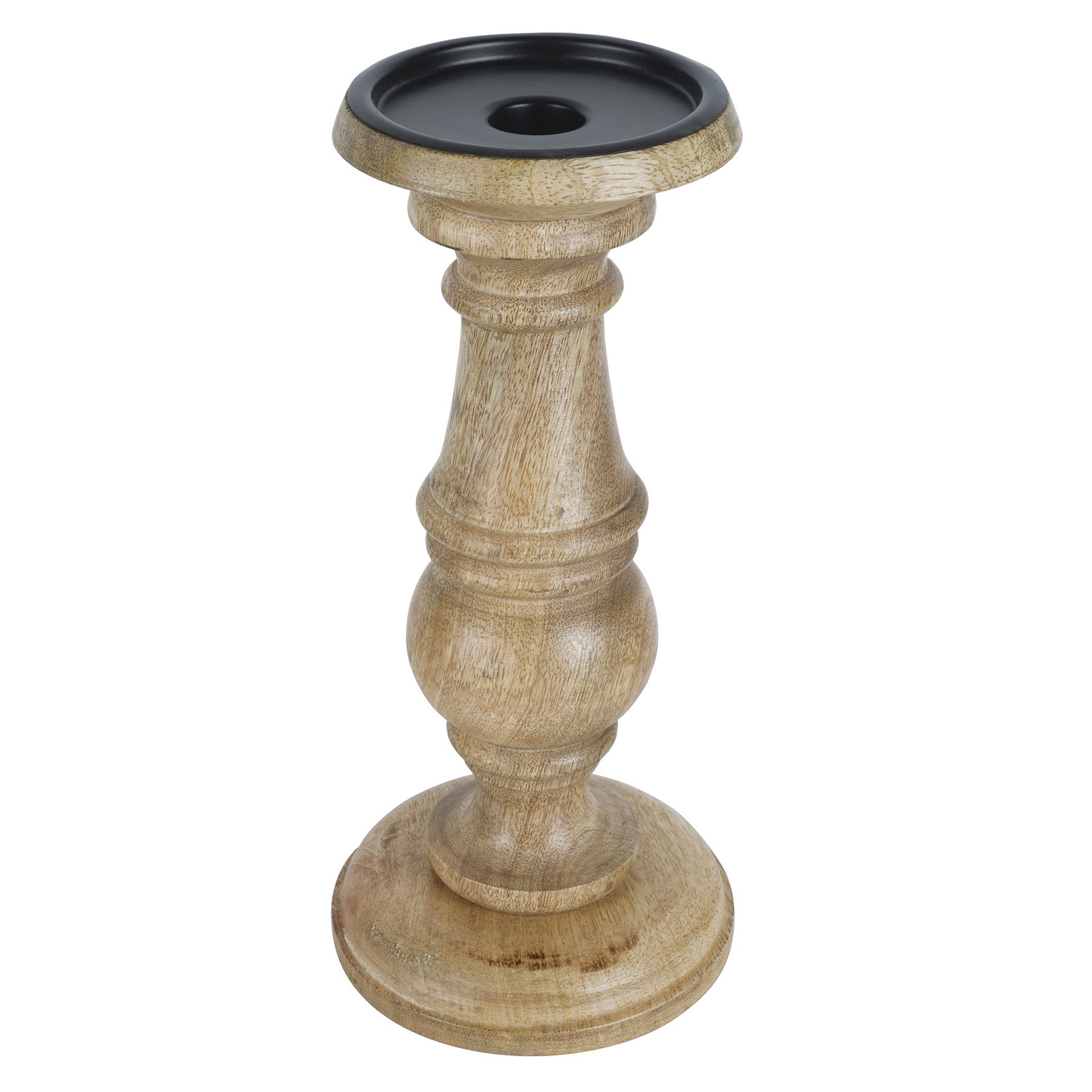 slide 2 of 3, Wood Carved Pillar Candle Holder By Ashland, 10 in x 4.5 in