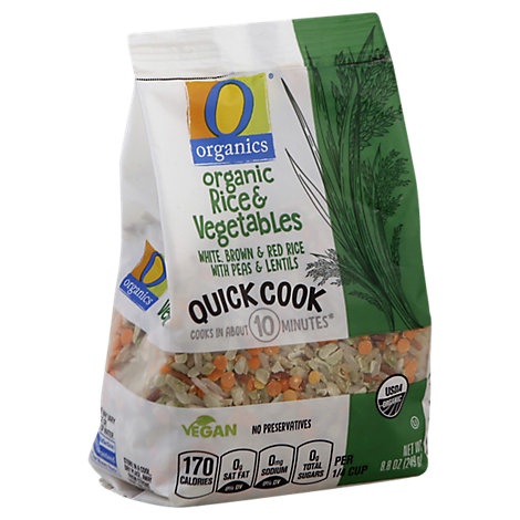 slide 1 of 1, O Organics Rice & Vegetables Quick Cook, 8.8 oz