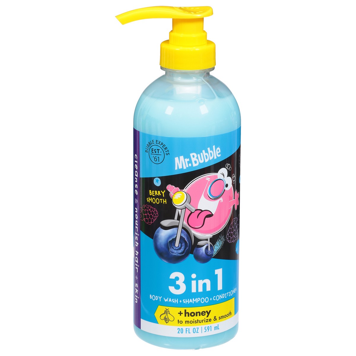 slide 9 of 9, Mr. Bubble 3 in 1 Berry Smooth Body Wash + Shampoo + Conditioner +Honey 20 fl oz, 20 oz