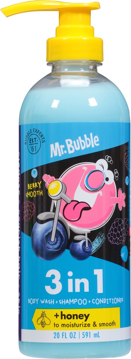 slide 8 of 9, Mr. Bubble 3 in 1 Berry Smooth Body Wash + Shampoo + Conditioner +Honey 20 fl oz, 20 oz