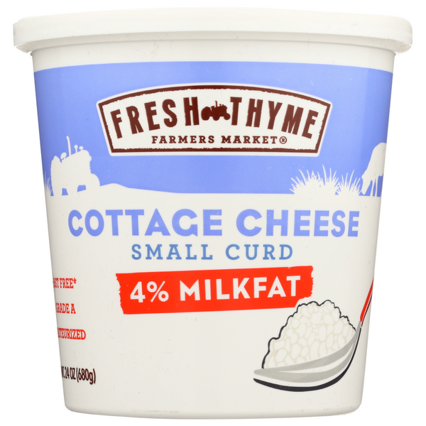 slide 1 of 1, Fresh Thyme 4% Cottage Cheese, 24 oz