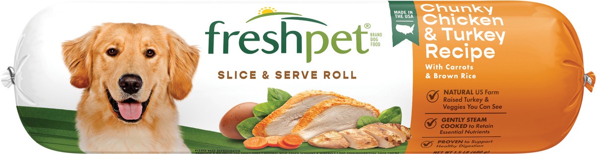 slide 3 of 3, Freshpet Select Adult Dog Food, Chunky Turkey & Rice, 1.5 lb