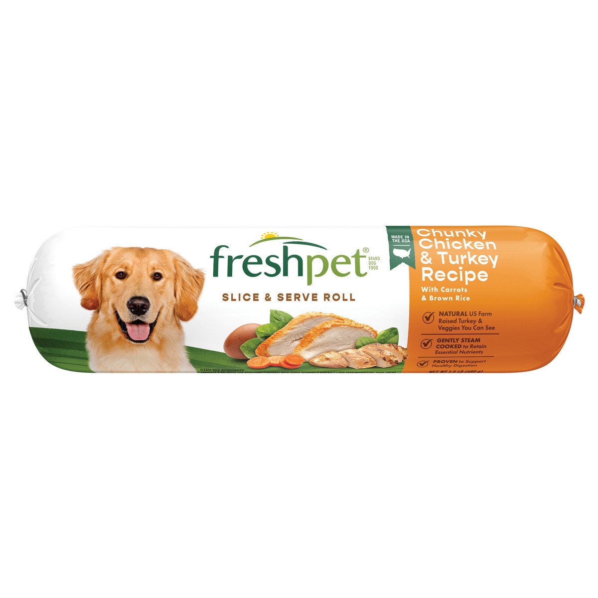slide 1 of 3, Freshpet Select Adult Dog Food, Chunky Turkey & Rice, 1.5 lb