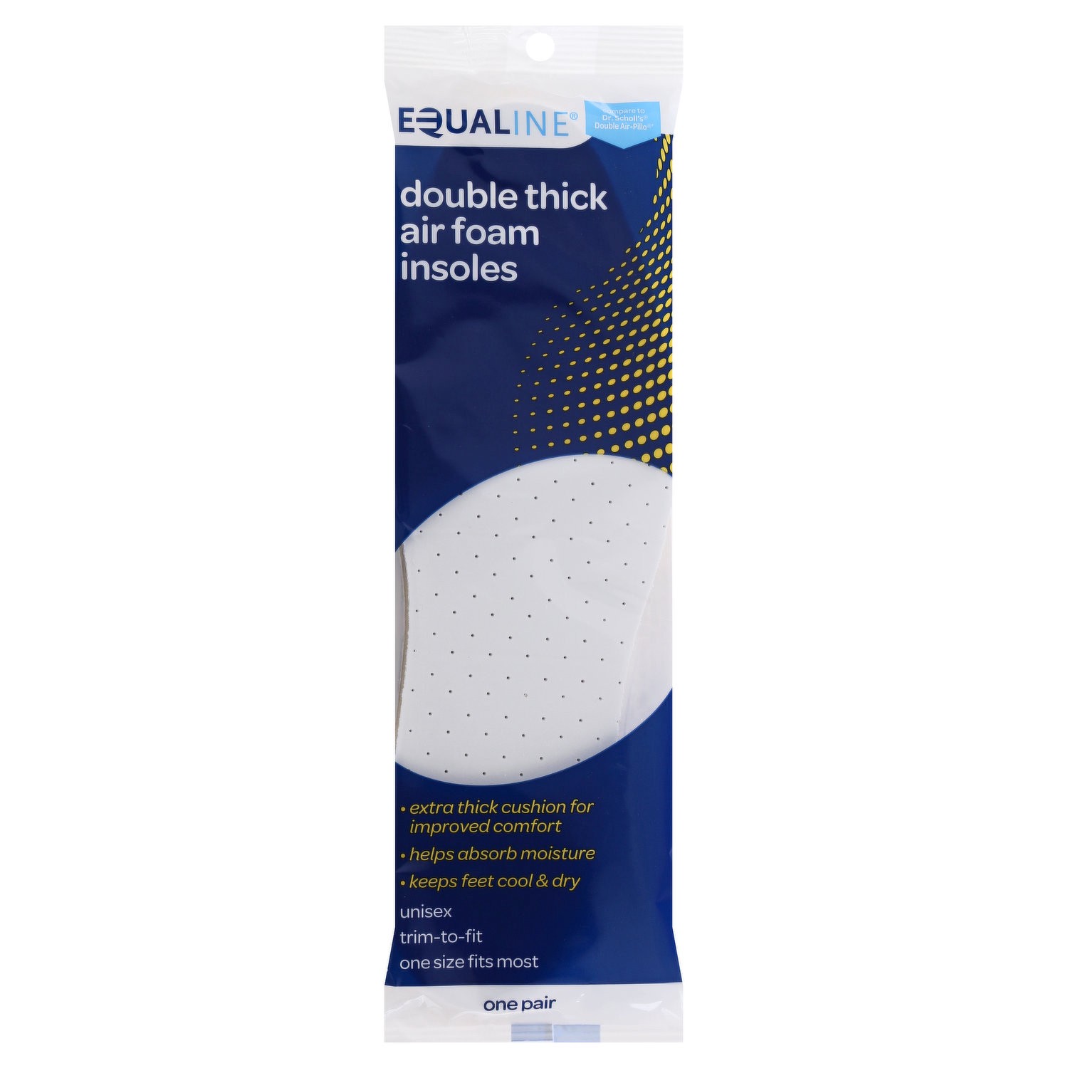 slide 1 of 1, Equaline Insoles, Air Foam, Double Thick, One Size, Unisex, 1 Each, 1 ct