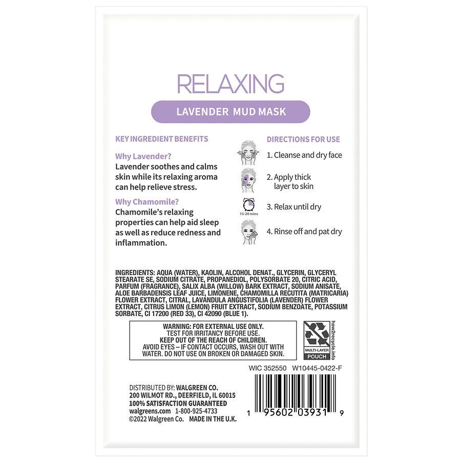 slide 2 of 2, Walgreens Relaxing Mud Mask Lavender, 0.5 fl oz