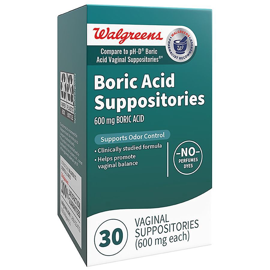 slide 1 of 5, Walgreens Boric Acid Suppositories, 30 ct