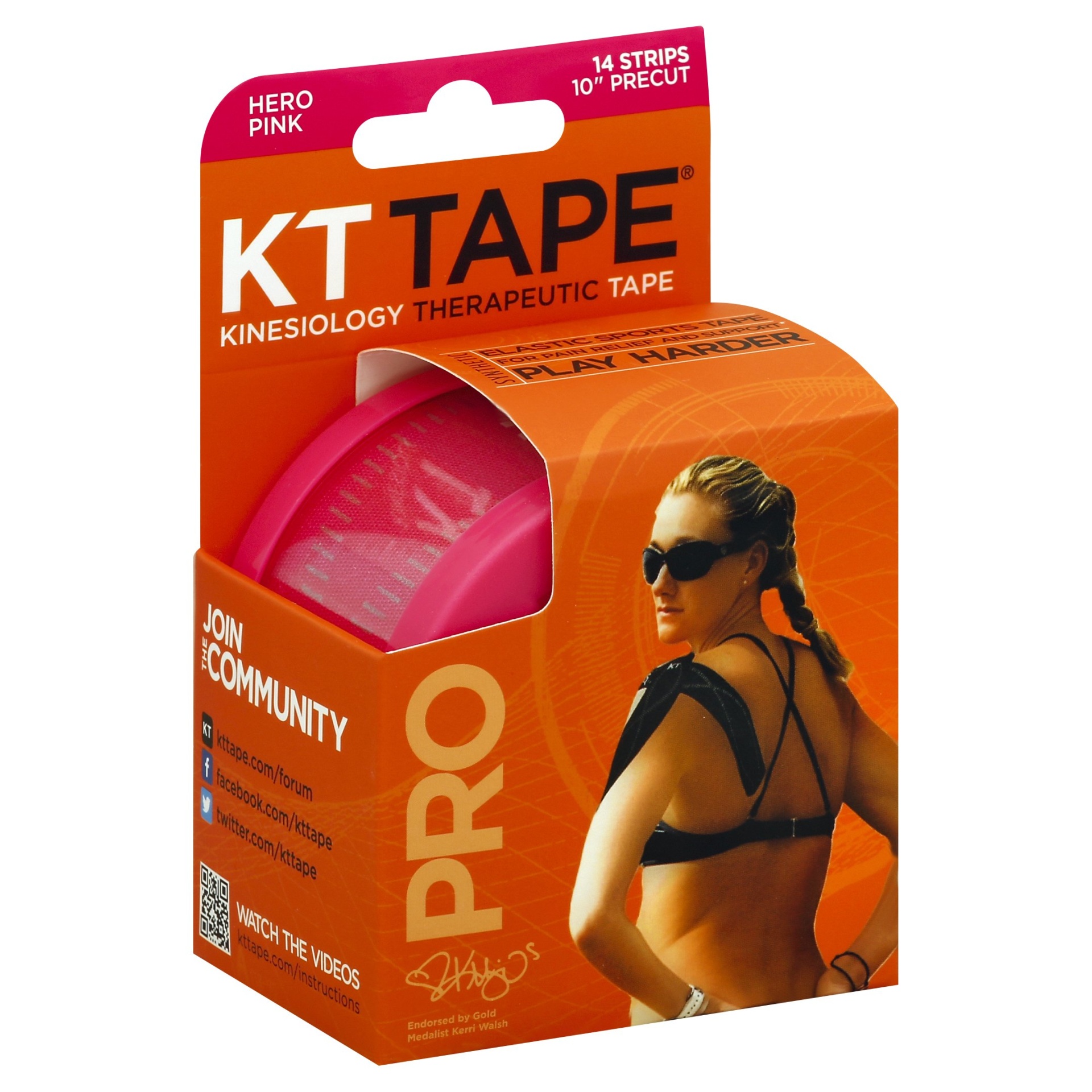 slide 1 of 1, KT Tape Pro Hero Pink Therapeutic Tape, 14 ct