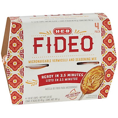 slide 1 of 1, H-E-B ComidaFideo Cups, 4 ct