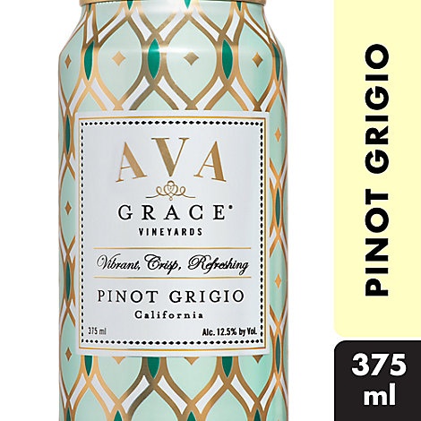 slide 1 of 1, Ava Grace Vineyards Wine White Pinot Grigio In Can, 375 ml