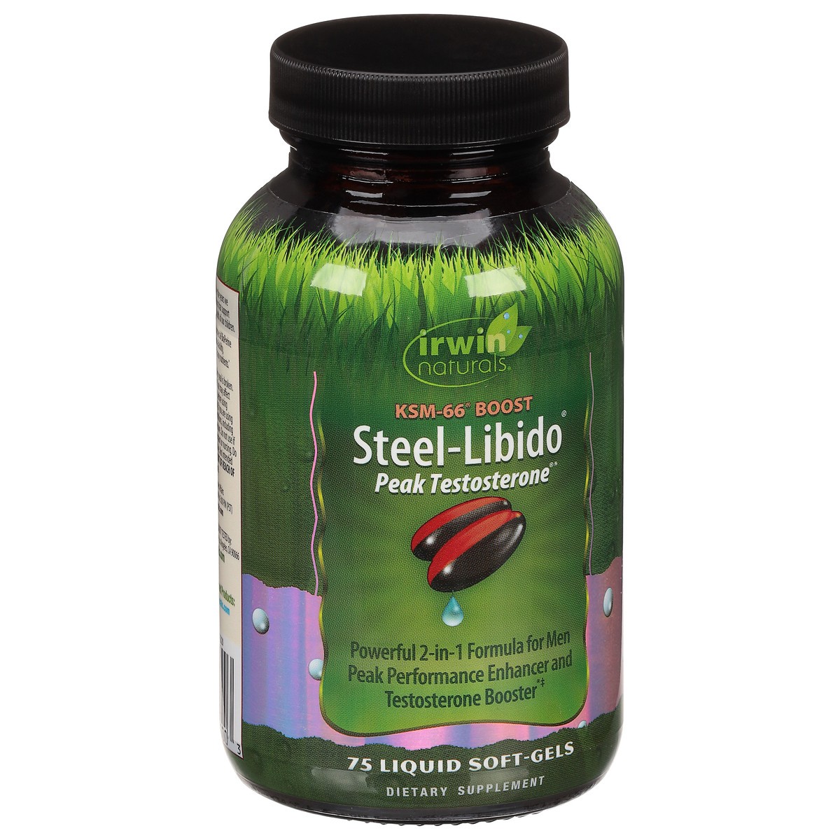 slide 2 of 9, Irwin Naturals Peak Testosterone Steel-Libido 75 Liquid Soft-Gels, 75 ct