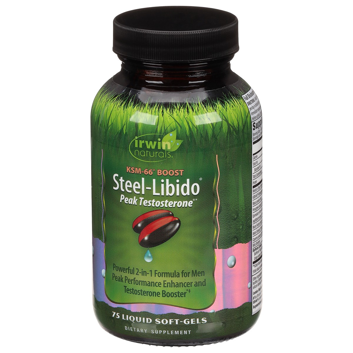 slide 3 of 9, Irwin Naturals Peak Testosterone Steel-Libido 75 Liquid Soft-Gels, 75 ct