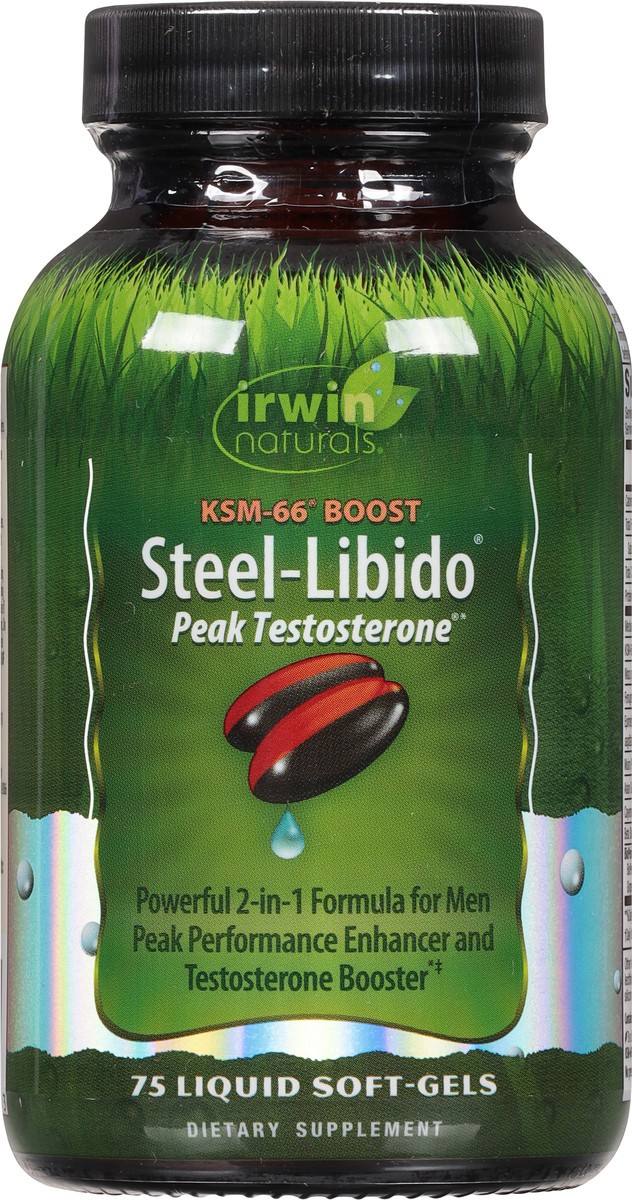 slide 6 of 9, Irwin Naturals Peak Testosterone Steel-Libido 75 Liquid Soft-Gels, 75 ct