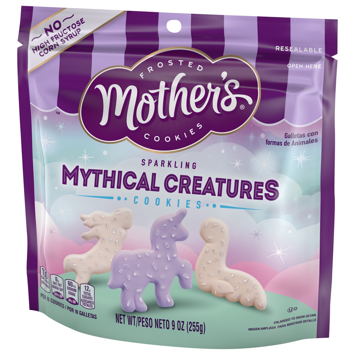 slide 7 of 14, Mothers Mother''s Sparkling Mythical Creatures, Frosted Cookies, Resealable Bag, 9oz, 9 oz