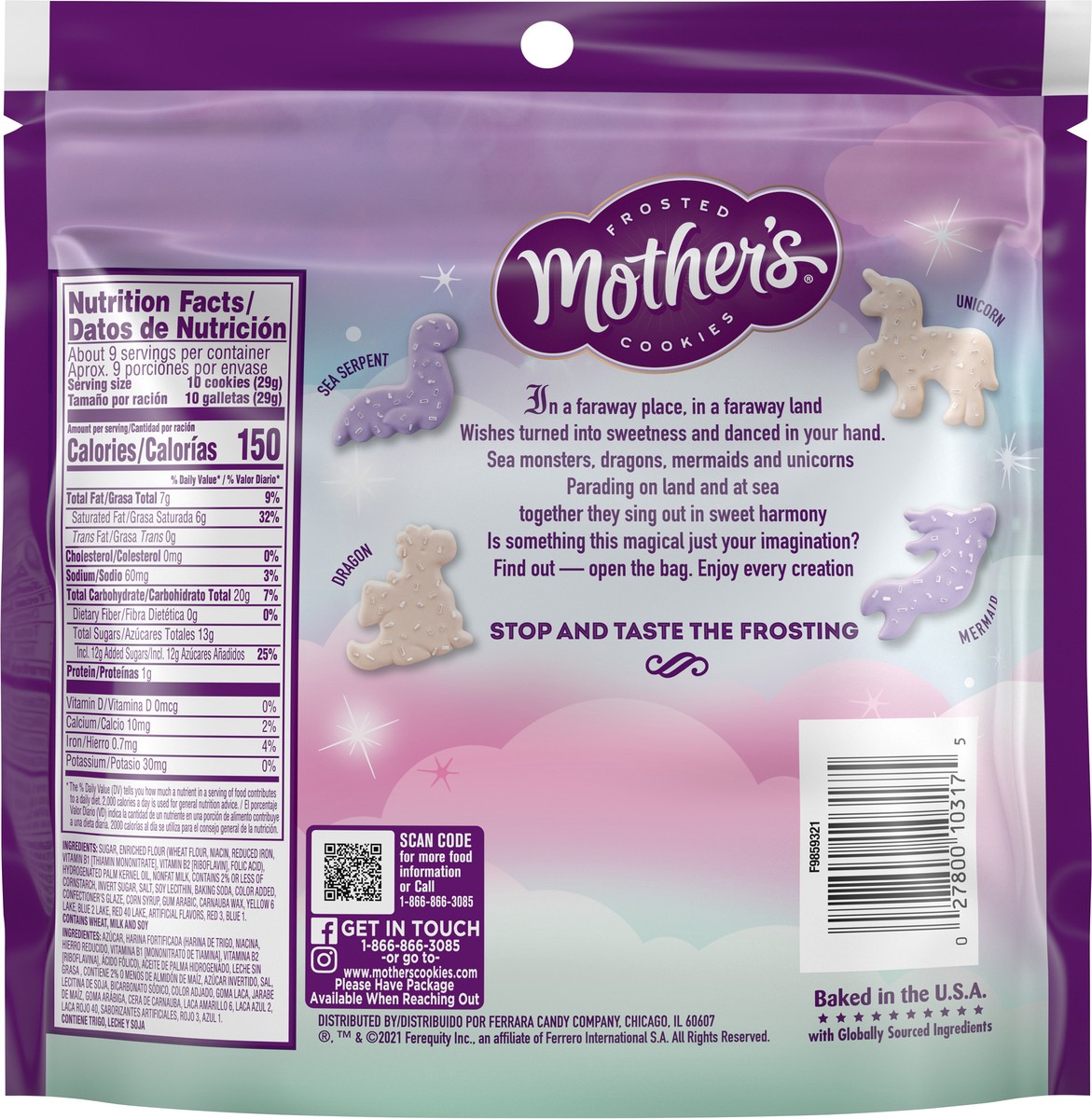 slide 4 of 14, Mothers Mother''s Sparkling Mythical Creatures, Frosted Cookies, Resealable Bag, 9oz, 9 oz