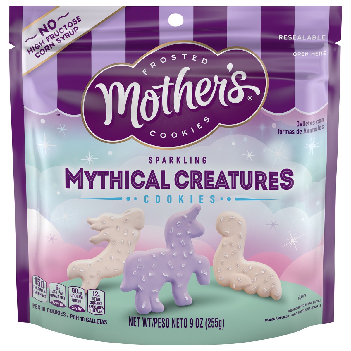 slide 14 of 14, Mothers Mother''s Sparkling Mythical Creatures, Frosted Cookies, Resealable Bag, 9oz, 9 oz