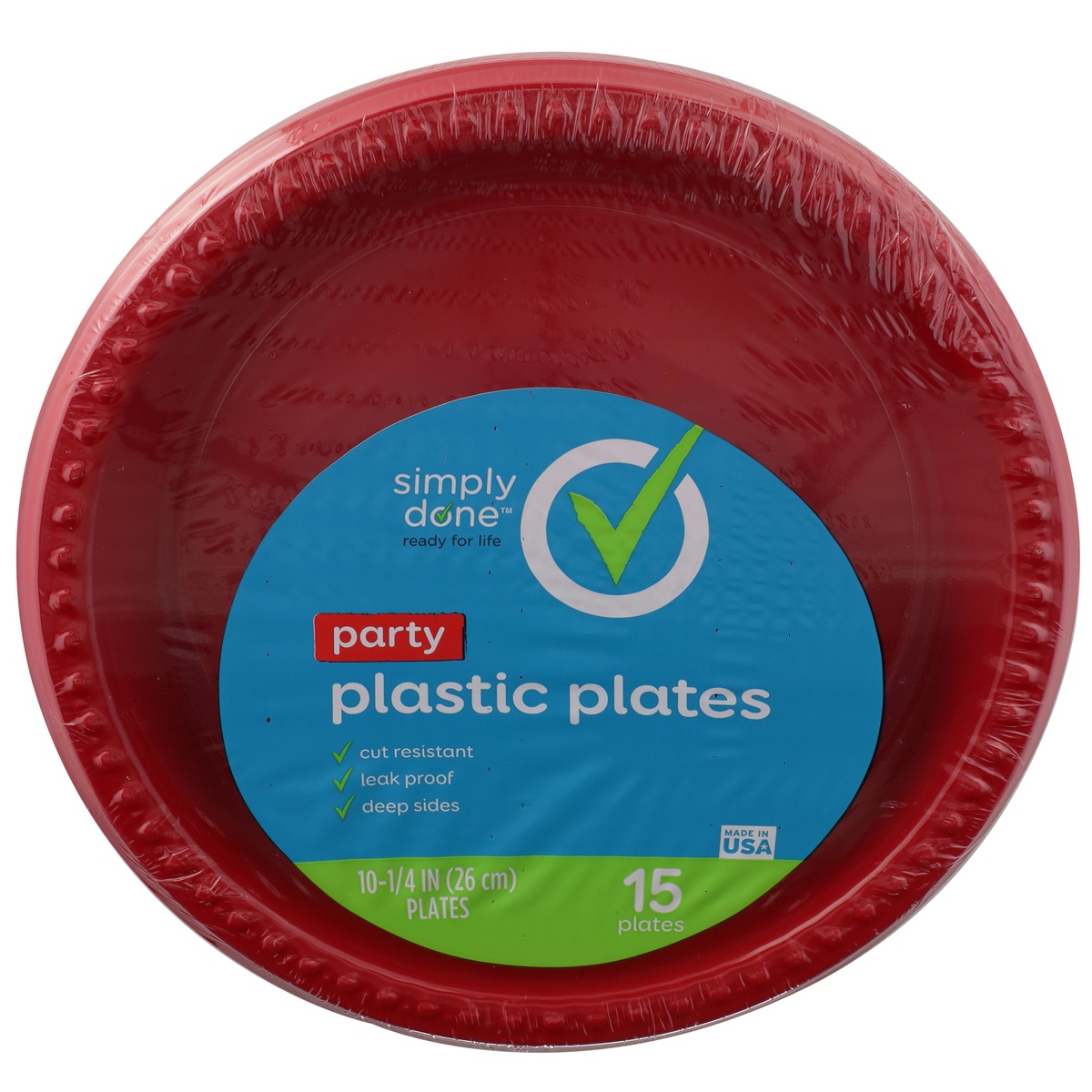 slide 1 of 1, Simply Done Party Plastic Plates, 12 oz