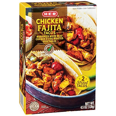 slide 1 of 1, H-E-B Select Ingredients Chicken Fajita Tacos, 2 ct