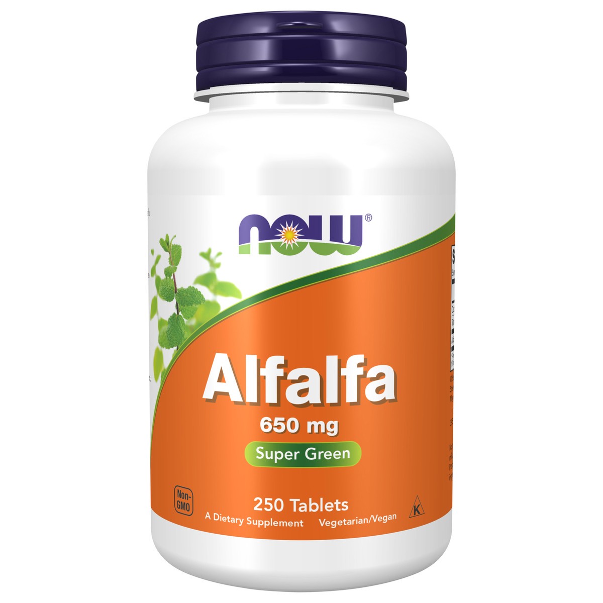 slide 1 of 4, NOW Alfalfa 650 mg - 250 Tablets, 250 ct