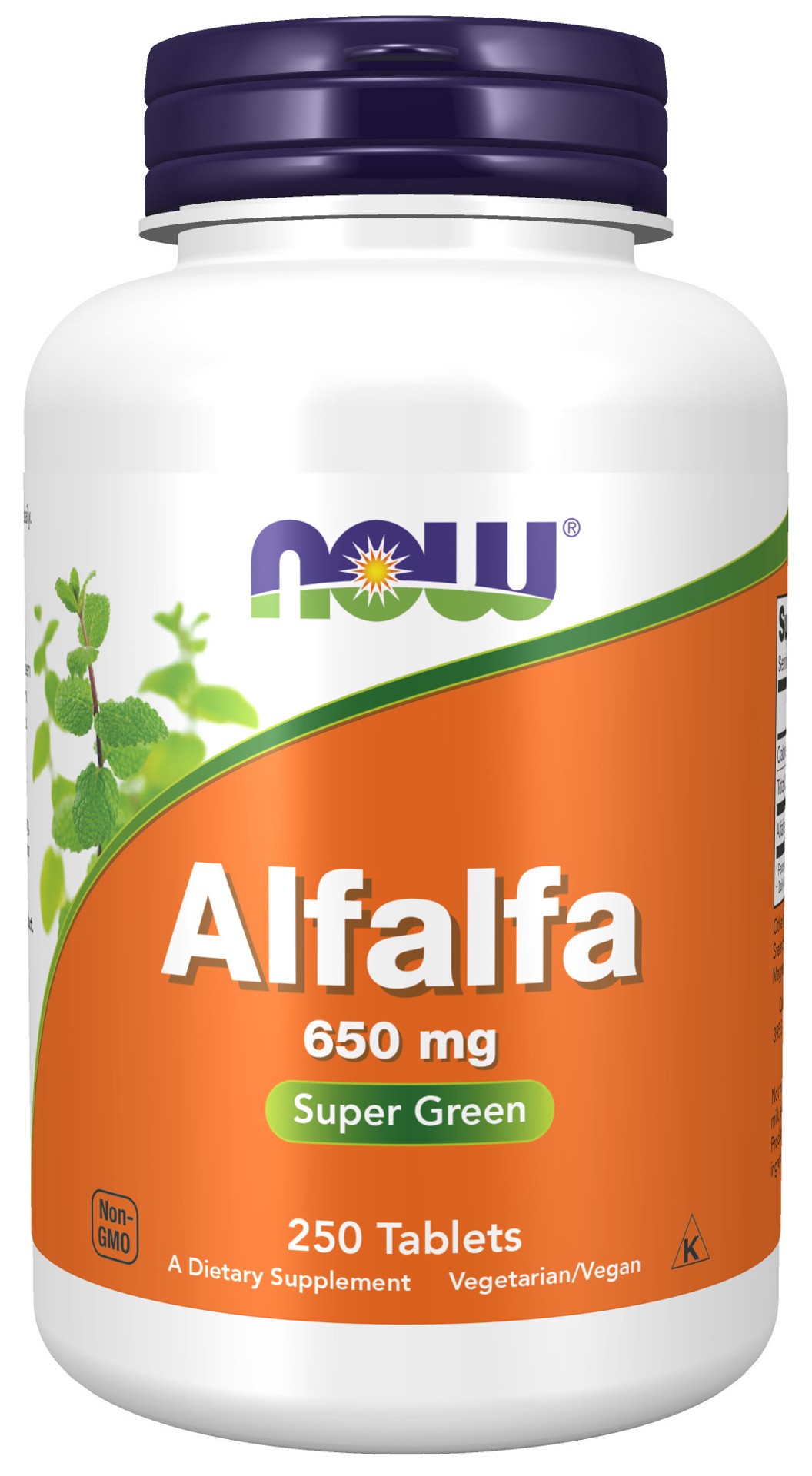 slide 1 of 4, NOW Alfalfa 650 mg - 250 Tablets, 250 ct