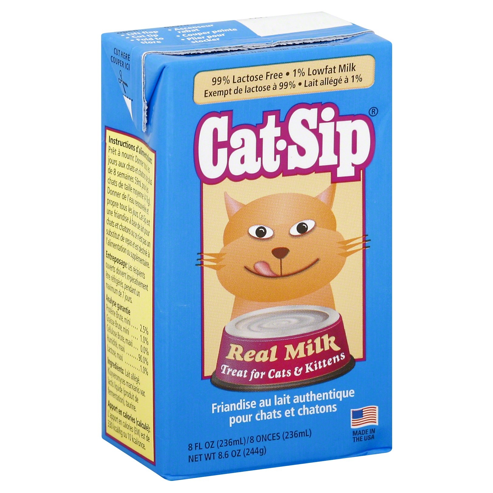 slide 1 of 4, Cat-Sip Cat Milk, 8 fl oz