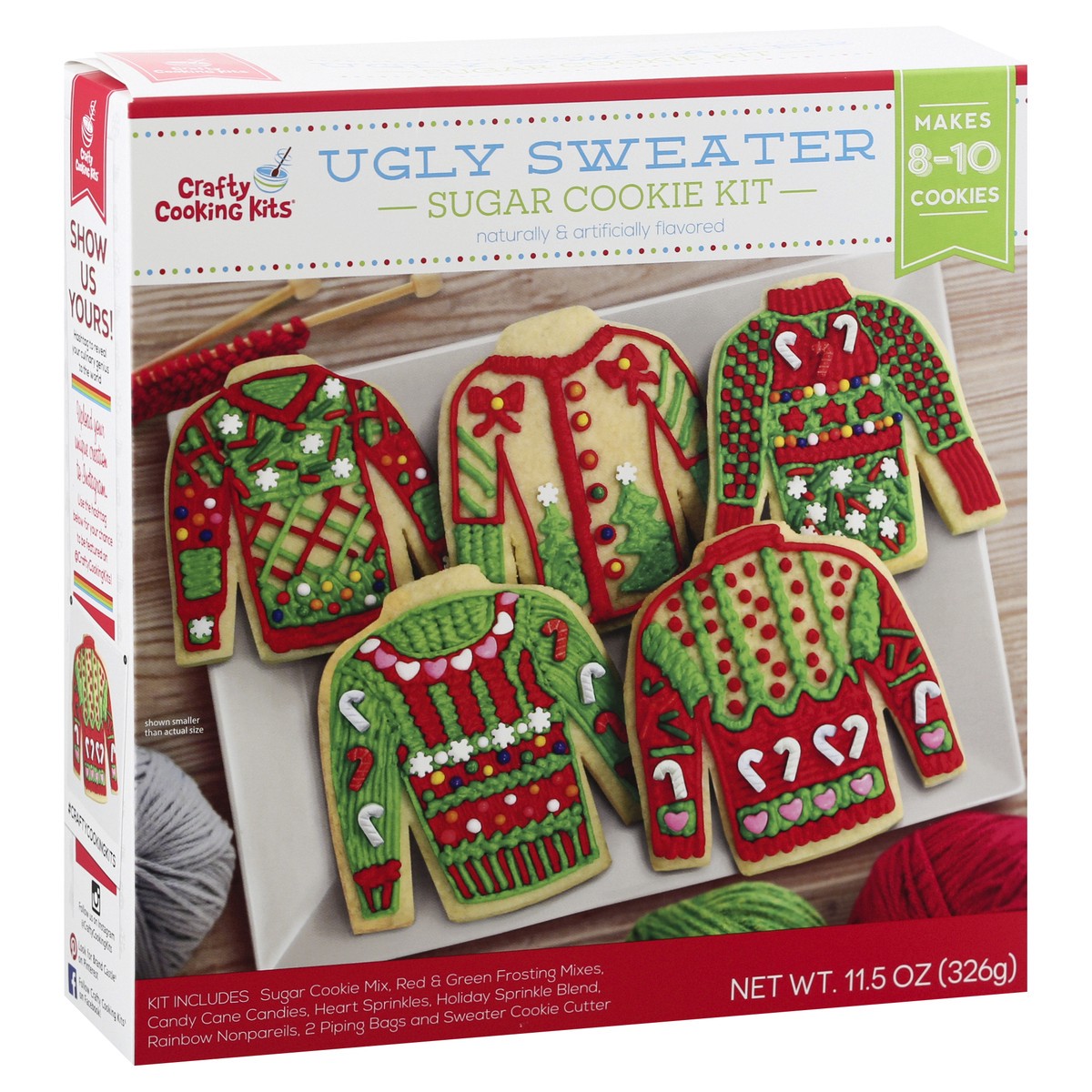 slide 2 of 9, Crafty Cooking Kits Ugly Sweater Sugar Cookie Kit 11.5 oz, 11.5 oz