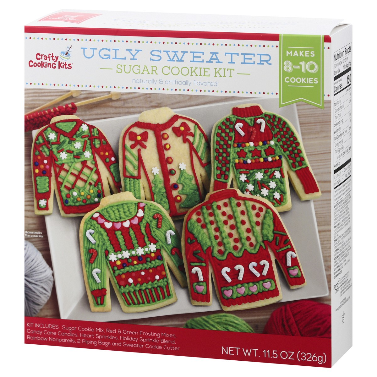 slide 5 of 9, Crafty Cooking Kits Ugly Sweater Sugar Cookie Kit 11.5 oz, 11.5 oz