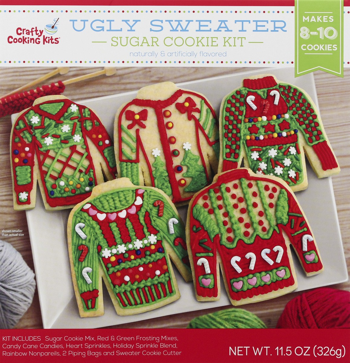 slide 6 of 9, Crafty Cooking Kits Ugly Sweater Sugar Cookie Kit 11.5 oz, 11.5 oz