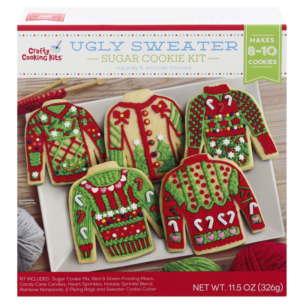 slide 1 of 9, Crafty Cooking Kits Ugly Sweater Sugar Cookie Kit 11.5 oz, 11.5 oz