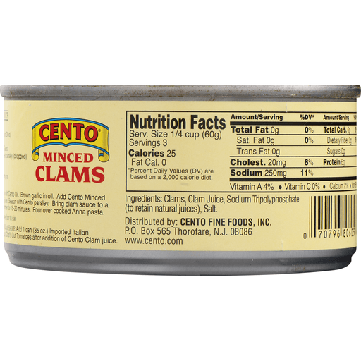 slide 3 of 9, Cento Minced Clams, 6.5 oz