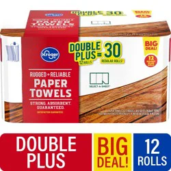 Kroger® Rugged + Reliable Paper Towels Double Plus Rolls BIG DEAL!, 12 ct