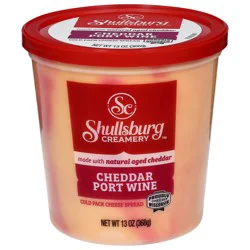 Shullsburg Creamery Cold Pack Cheddar Port Wine Cheese Spread 13 oz