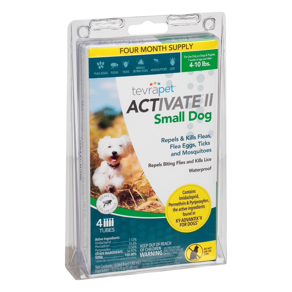 slide 10 of 10, Tevra Pet Tevra Activate Flea Small Dog 4-10lb, 4 ct