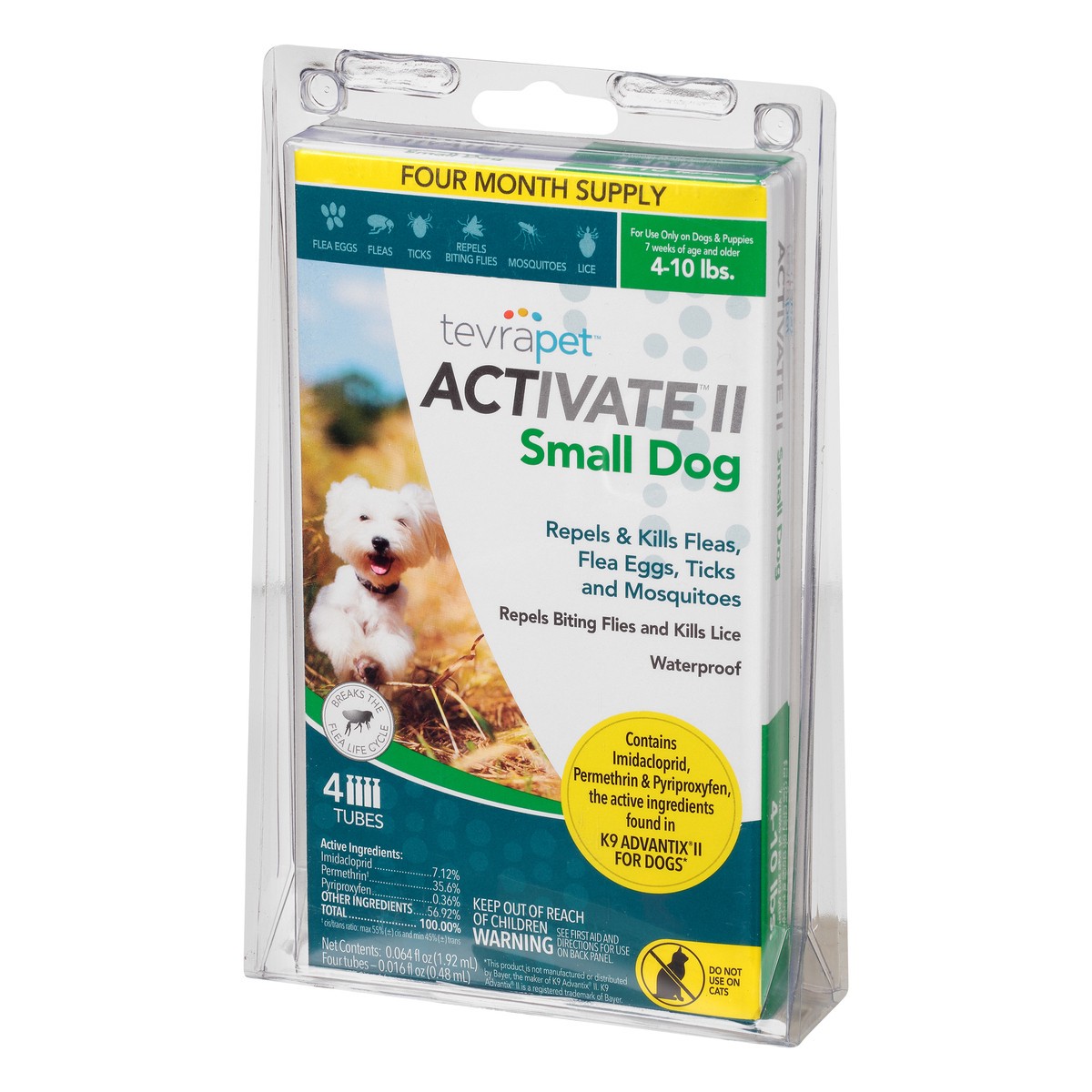 slide 3 of 10, Tevra Pet Tevra Activate Flea Small Dog 4-10lb, 4 ct