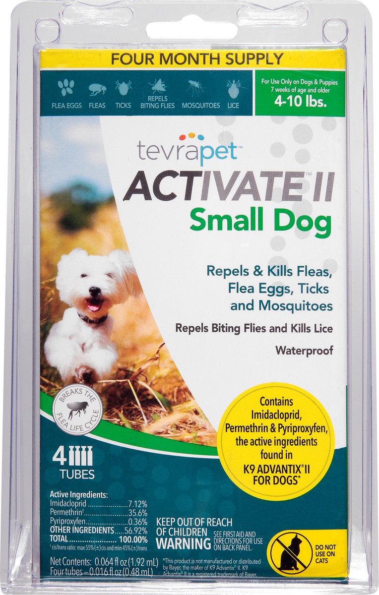 slide 2 of 10, Tevra Pet Tevra Activate Flea Small Dog 4-10lb, 4 ct